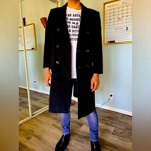 Grey Trench Coat. Made in Hungary. No Tag. Size 14. Wool.